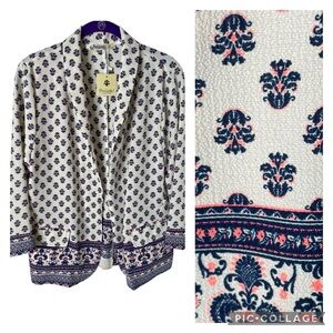 ‘Available by Angela’ Lightweight Blazer Print, Front Pockets New with Tags Sz L